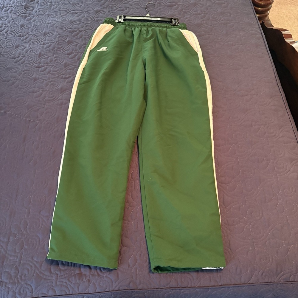 Emerald Green With White Stripes On Side Large Athletic Pants